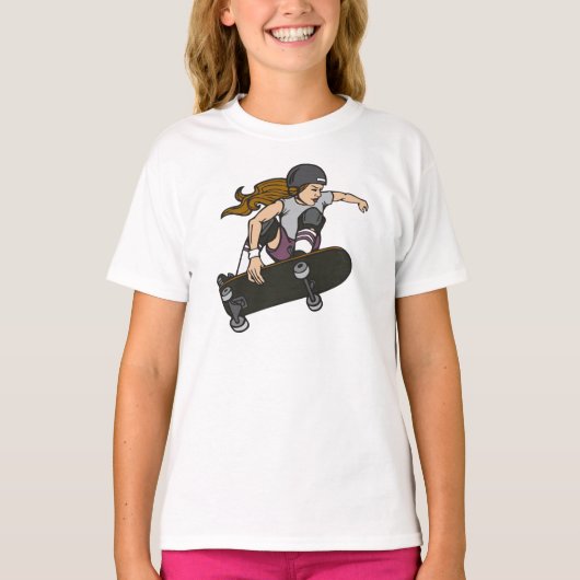 T-shirt de graphique de fille de planche à (Devant)