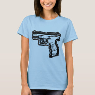 T-shirt de graphique de pochoir d'arme à feu