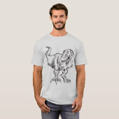 T-shirt de griffonnage de croquis de dinosaure de (Devant entier)
