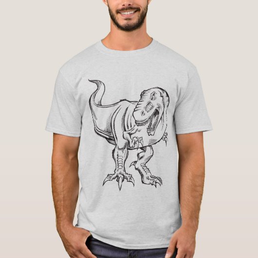 T-shirt de griffonnage de croquis de dinosaure de (Devant)