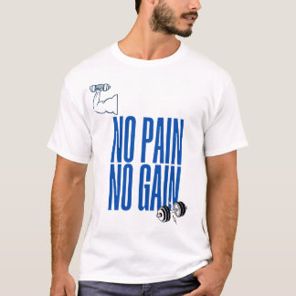 T-shirt de gym Noir et Blanc Sans douleur, pas de