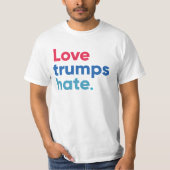 T-shirt de haine d'atouts d'amour (Devant)