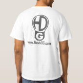 T-shirt de HawkDG (logo gris, blanc pur) (Dos)