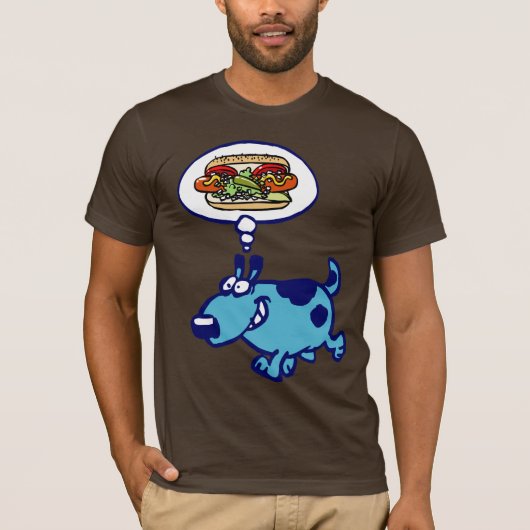 T-shirt de hot-dog de Chicago (chien bleu de bande (Devant)