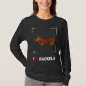 T-shirt De I Love Dachshund (Devant)