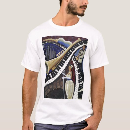 T-shirt de jazz de clair de lune (Devant)