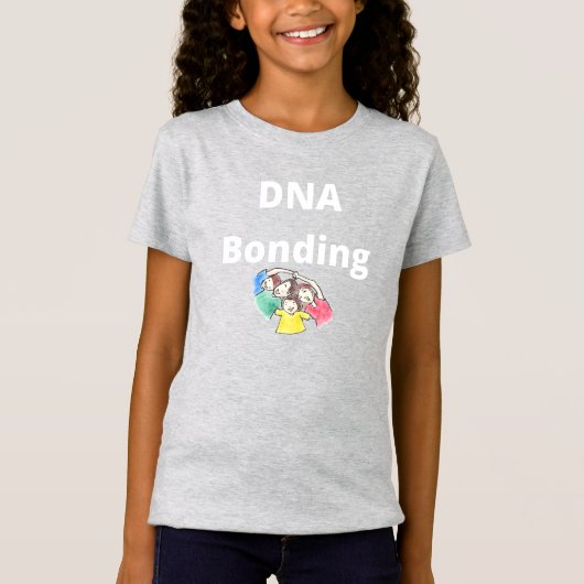 T-shirt de jersey fin pour filles de collage d'ADN (Devant)