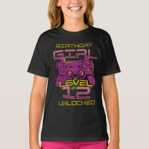 T-shirt de jeu vidéo 'Niveau 12 débloqué pour la f