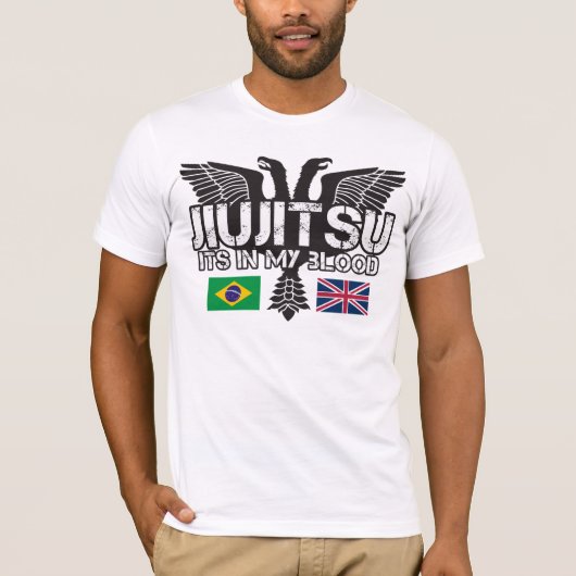 T-shirt de Jiu Jitsu R-U de Brésilien (Devant)