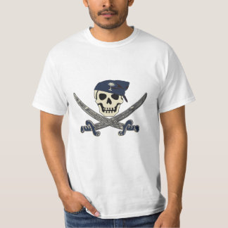 T-shirt de jolly roger de pirate de la Caroline