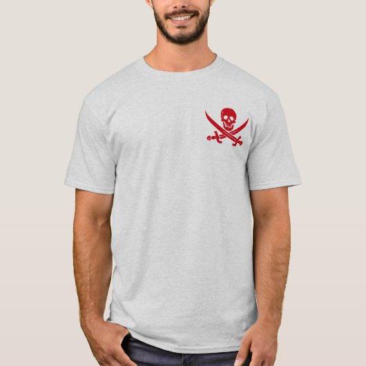 T-shirt de jolly roger de pirate d'épée (Devant)