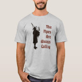 T-shirt de joueur de cornemuse - les tuyaux (Devant)