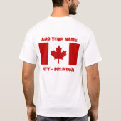 T-shirt de jour du Canada (nom-ville-province (Dos)