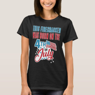 T-shirt De Juillet Anniversaire Firecracker Né Le Quatrièm
