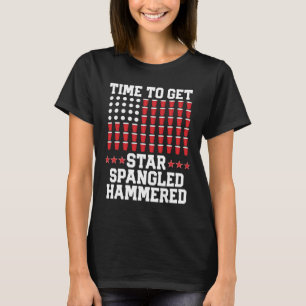 T-shirt De Juillet T Chemise Cadeau Bière Pong Drapeau Amé