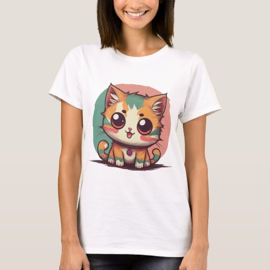T-Shirt de Kitten Whimsical - Correctement Adorabl (Devant)