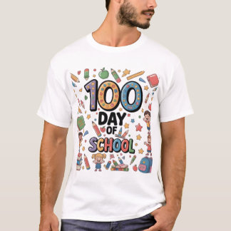 T-Shirt de la 100e Journée d'École Amusante | Enfa