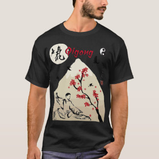 T-shirt de la calligraphie du jardin de Qigong t pour les 
