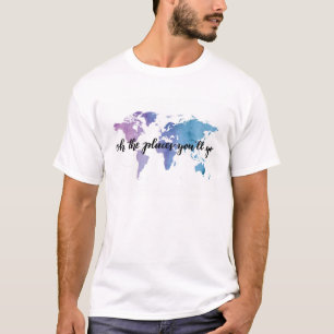 T-shirt de la carte du monde de randonnée des exp