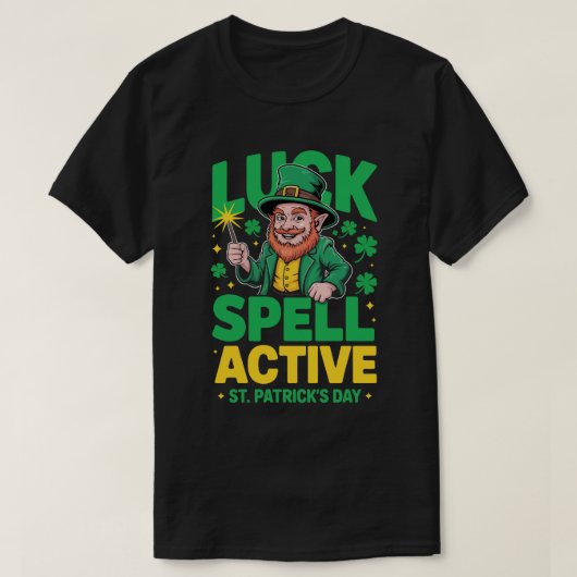 T-shirt de la Chance Sortilège Actif Leprechaun St (Design devant)