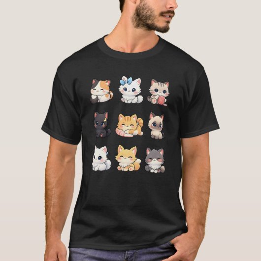 T-shirt de la collection adorable de chatons Chibi (Devant)