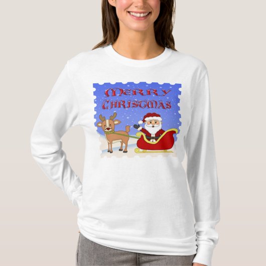 T-shirt de la douille des femmes de Père Noël de (Devant)