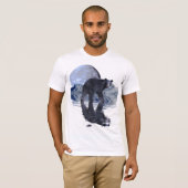 T-shirt de la faune de l'ours noir, de la lune et  (Devant entier)