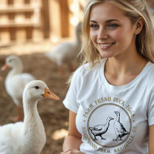 T-shirt de la ferme d'oeufs fantaisie Canard ou Oe