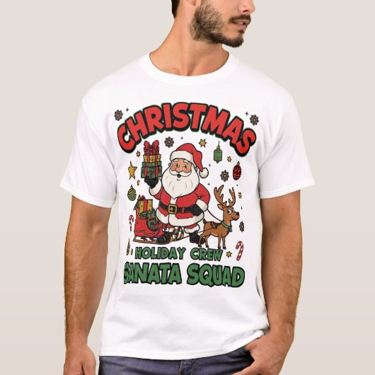 T-shirt de la fête de famille Reindeer de Noël (Devant)