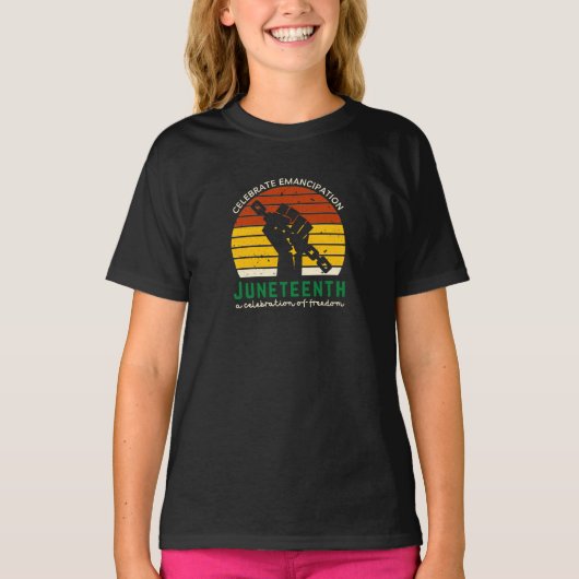 T-shirt de la fête de Juneteenth célébrant la libe (Devant)