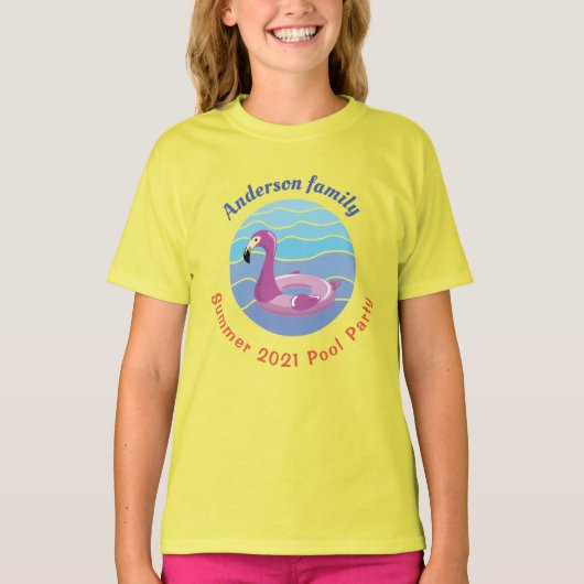 T-shirt de la fête de la piscine personnalisée (Devant)