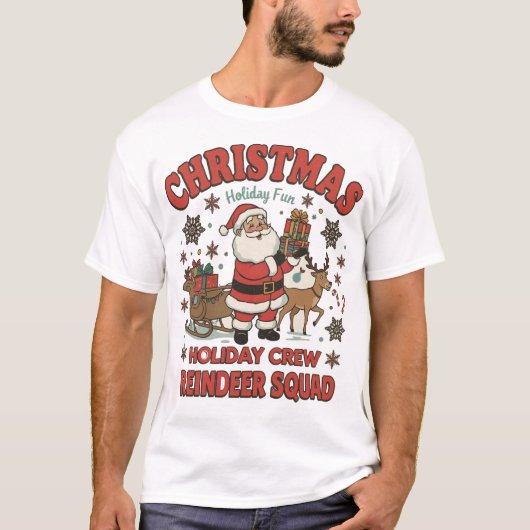 T-shirt de la fête de Noël des rennes (Devant)