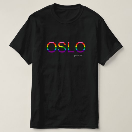 T-shirt de la Fierté d'Oslo | Drapeau arc-en-ciel  (Design devant)