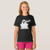T-shirt de la fille-fantôme Halloween Boo (Devant entier)
