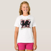 T-Shirt de la fille Welsh Dragon (Devant entier)