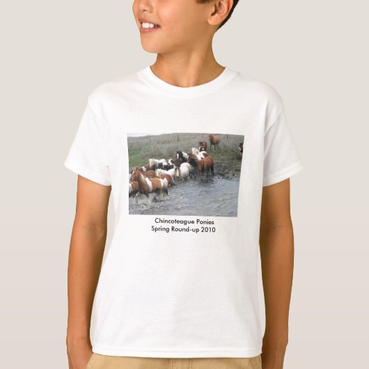 T-shirt de la jeunesse de poneys de Chincoteague (Devant)