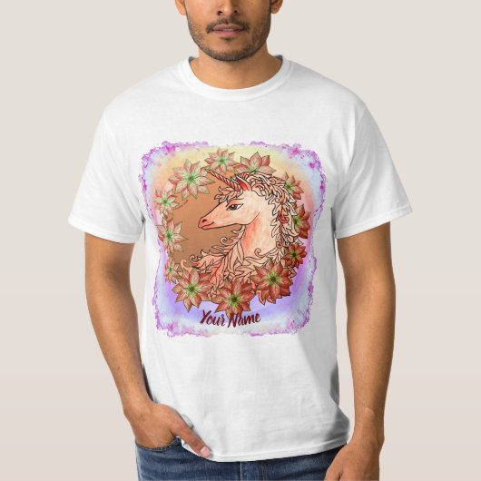 T-shirt de la licorne Poinsettia (Devant)