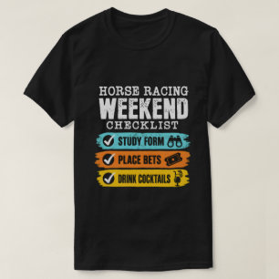 T-shirt de la liste de courses hippiques pour s'am