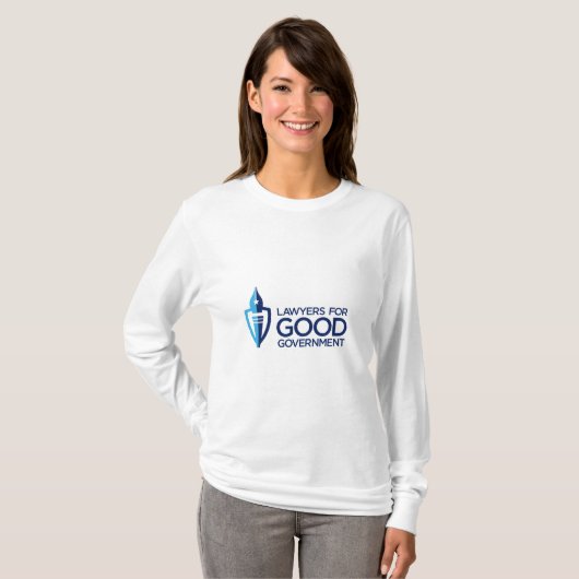 T-shirt de la Long-Douille des femmes avec le logo (Devant entier)