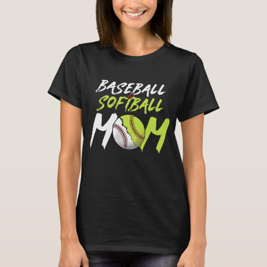 T-shirt de la maman du softball de baseball (Devant)