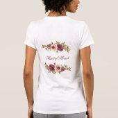 T-shirt de la mariée à l'aquarelle florale d'autom (Dos)