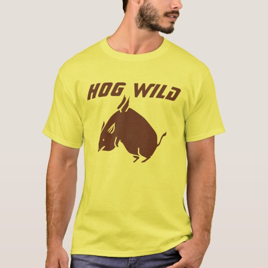 T-shirt de la mode d'hommes SAUVAGES de PORC (Devant)