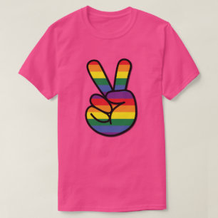 T-Shirt de la paix avec drapeau arc-en-ciel