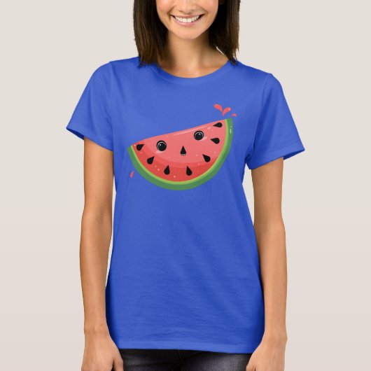 T-shirt de la pastèque Kawaii choquée (Devant)