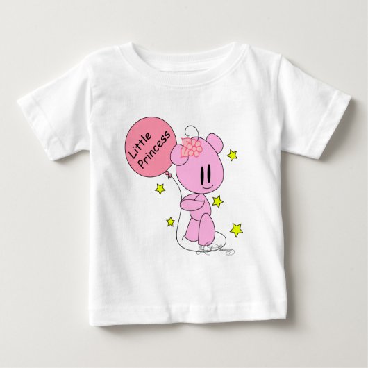 T-shirt de la petite princesse Baby Girl Pink Tedd (Devant)