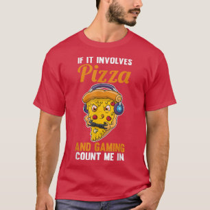 T-shirt de la pizza de jeu Gamer