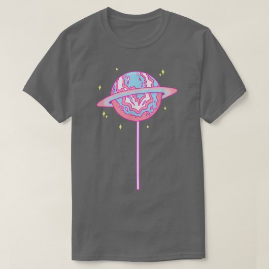 T-shirt de la planète de l'espace de sucette du mo (Design devant)