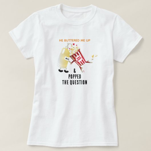 T-shirt de la proposition de mariage au pop-corn (Design devant)