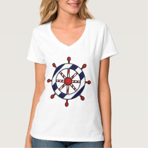 T-shirt de la roue du bateau nautique