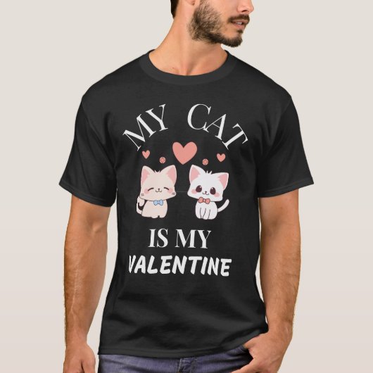 T-Shirt de la Saint-Valentin Amoureux des chats - (Devant)